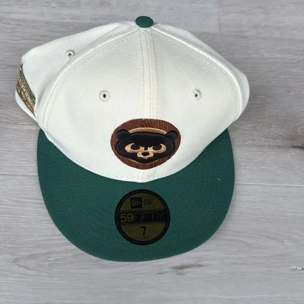 New Era 59Fifty Chicago Cubs White Cooperstown Collection Camp Fitted Hat‎ Nwt